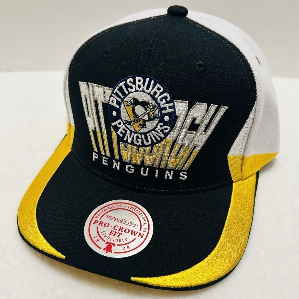 Mitchell & Ness Pittsburgh Penguins Retrodome Snapback Hat Adjustable‎ Black